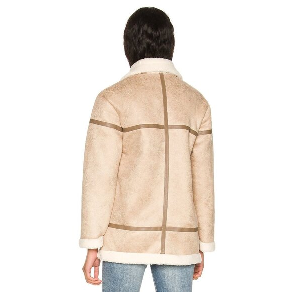 Line and Dot Kinsley Sherpa Coat in Taupe - Picture 3 of 5